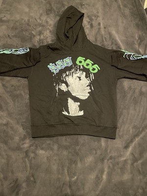 Купить sp5der x juice wrld hoodie sweatshirt black spider