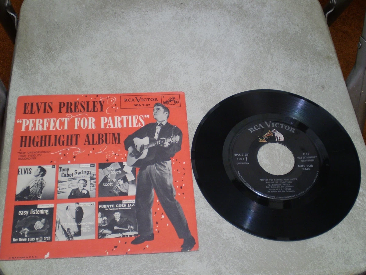 ELVIS PRESLEY PERFECT FOR PARTIES -SMALL PRINT-NO PARALEL LINES EP W/PC 45 RPM