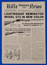 FEB 1959 REMINGTON RIFLE NEWS PRINT AD FEATURNING MODEL 572 FIELDMASTER SHOTGUN