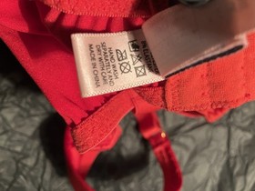 Agent Provocateur Jena Red Satin Bra 34E Pre-loved Good condition