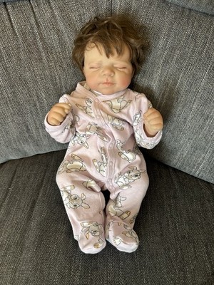 Joanna Kazmierczak Weighted Reborn Baby Doll with Brown Hair Realistic