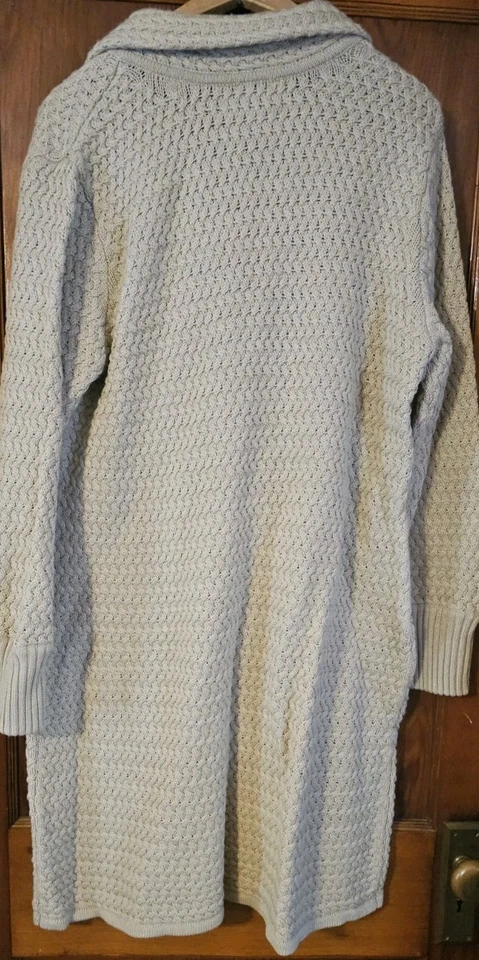 Diálogo Merino Cárdigan Suéter Plumero Talla Pequeña Grande Beige Abrigo QVC Largo Foto 3 de 3