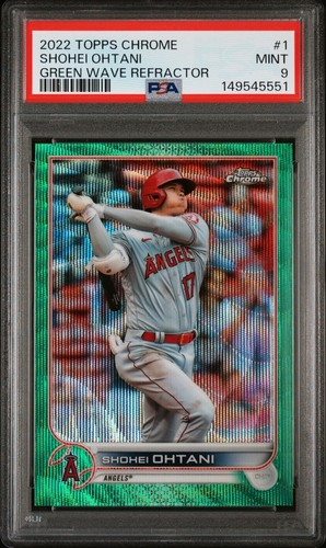 2022 Topps Chrome - Shohei Ohtani #1 Green Wave Refractor 35/99 PSA 9 MINT