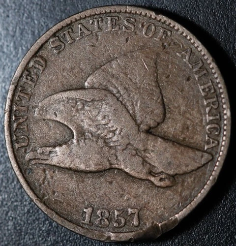 1857 FLYING EAGLE CENT - FINE
