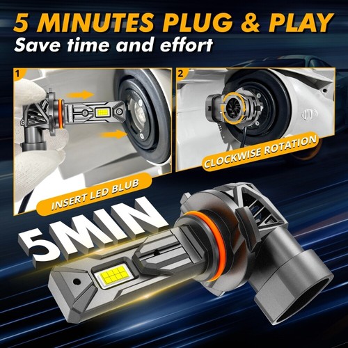 2025 AUXBEAM 9005+9006+9145 H10 LED Headlight Hi/Low Beam+Fog Bulbs Combo 6500K - Picture 3 of 12