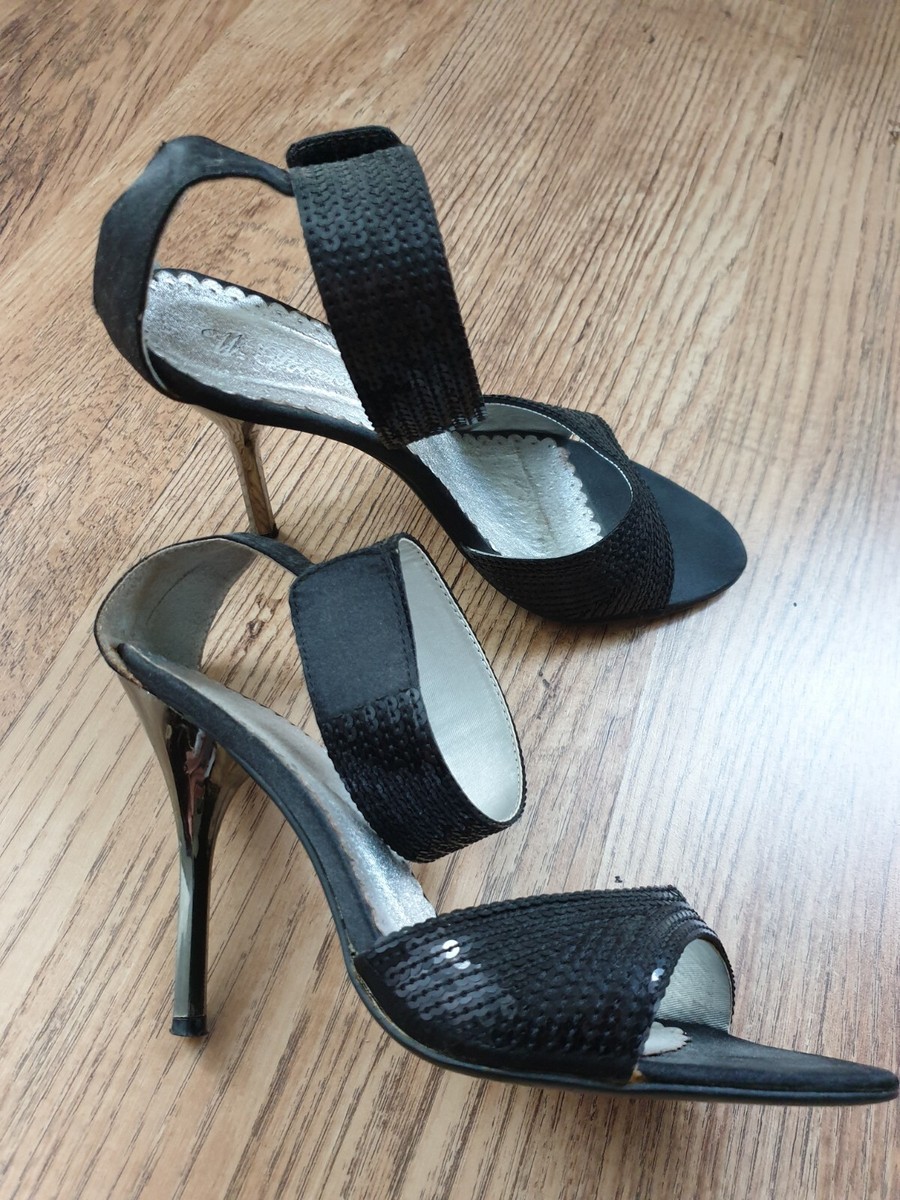 ❤ Black Sequin Tassel Stiletto Party Heel Women's Shoes Size