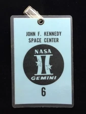 GEMINI 6 GEMINI VI-A  NASA ISSUED LAMINATED BLUE BADGE SCHIRRA & STAFFORD CREW