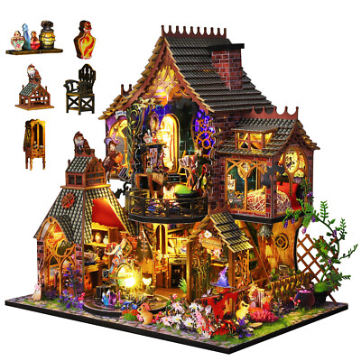 Rolife LED-Licht Miniatur Puppenhaus DIY mit Zubehör Holzmodellbausatz Spielzeug