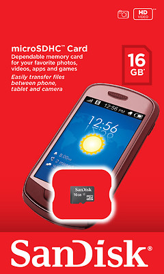 SanDisk 16GB Class 4 microSD micro SD SDHC microSDHC Memory Flash Card Retail