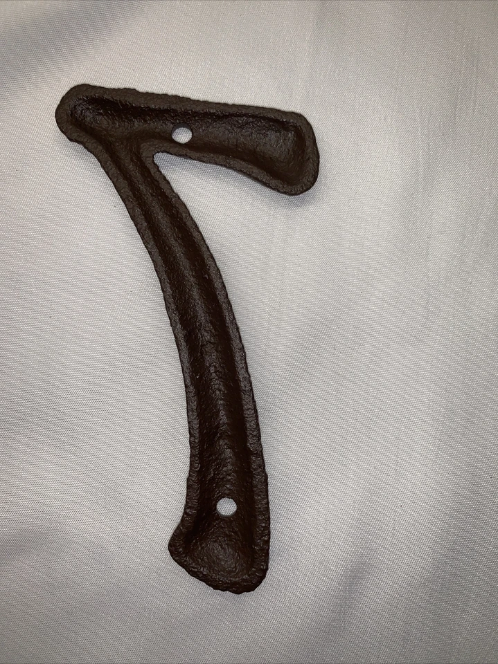 cast iron wall number seven ~7~ home address Wall Plate Rustic Brown - Image 2 of 3