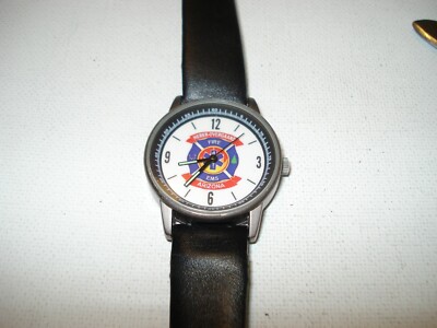 VINTAGE LA  BRUYERE HEBER OVERGAARD FIRE EMS ARIZONA PLATINUM LADIES WATCH 