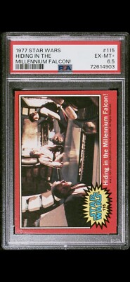 1977 Star Wars #115 HIDING IN THE MILLENNIUM FALCON! PSA 6.5 EX