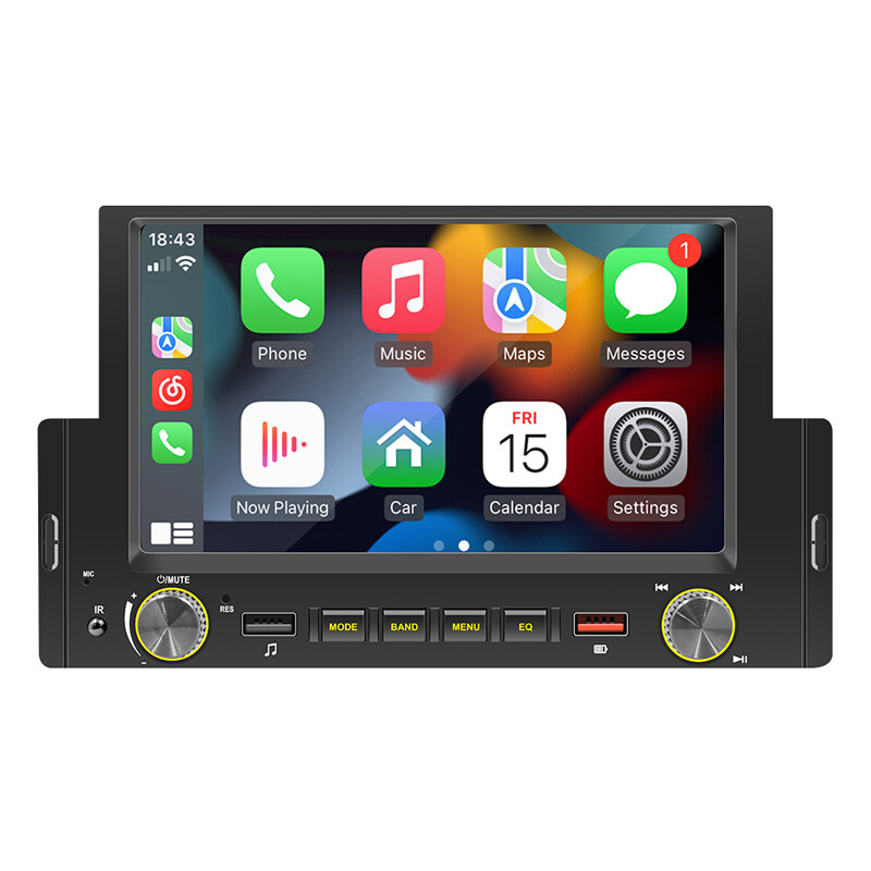 6.2" Carplay HD Screen 1 Din Car Stereo Radio Audio USB AUX  MP5 Player Dash Kit