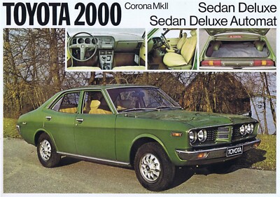 1975 TOYOTA 2000 Corona MK II Sedan Deluxe+Automat SCHWEIZ Prospekt brochure