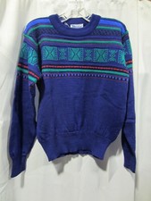 Vintage 1980s Meister Wool Blend Sweater Winter Party Snow Retro Youth Large
