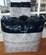 NIP Ralph Lauren Mariella Paisley Grey Blue Queen Comforter Shams Set 3pc