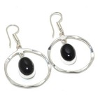 Black Onyx Gemstone 925 Sterling Silver Handmade Jewelry Earring Sz 1.50