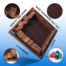 4 Jugador Shut The Box Juegos De Ma De Madera Para Niños Adultos 4 Lados Shut Party Club Caja De Ma De Dados Juego Interante Juego Familiar - AliExprs