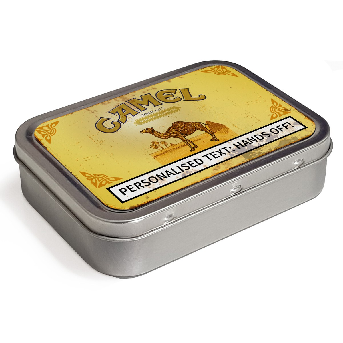 personalised tobacco box Personalised Tobacco Tin Vintage Camel 2oz Baccy Storage Cigarette Gift  TBT07a
