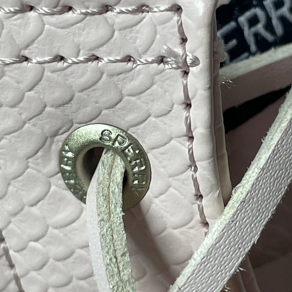 女孩 Sperry 咸水鸭雨靴粉色腮红 12M 码青少年蛇图案 — 第 4/4 张图片