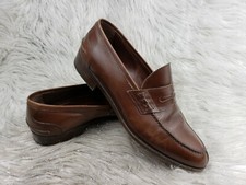TILBURY Brown Leather Penny Loafer Casual Dress Shoes Made Italy Size EUR 43