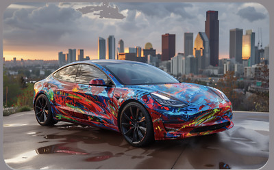 Graffiti Edition Tesla Keycard Sticker | Street Art Key Sticker