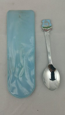 Isle of Wight Crested verchromter Teelöffel, mit Originalverpackung, 4 1/2'' lang