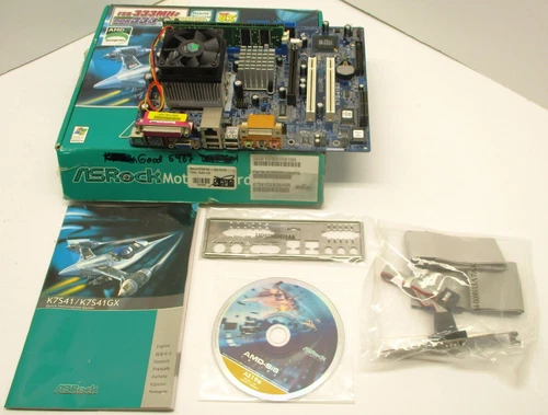 Asrock K7S41GX Socket 462 ATX Motherboard, CPU, RAM, Working Boxed Set