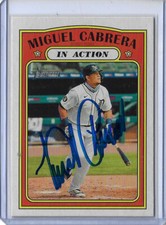 Miguel Cabrera Autographed 2021 Topps Heritage In Action Card 108