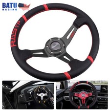 14inch Racing Jdm Steering Wheel Deep Dish Aluminum Leather Drifting Universal 14inch Racing Jdm Steering Wheel Deep Dish Aluminum Leather Drifting Universal