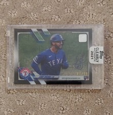 2021 Topps Clearly Authentic Leody Taveras Black Rookie Autograph 67/75