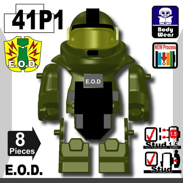 Tank Green EOD bomb suit (W281) army compatible with toy brick minifigures