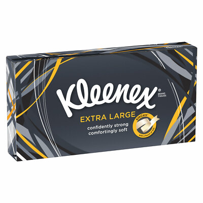 Kleenex extra große 90 x 2-lagige Gesichtstücher Box Seide stark weich Mansize