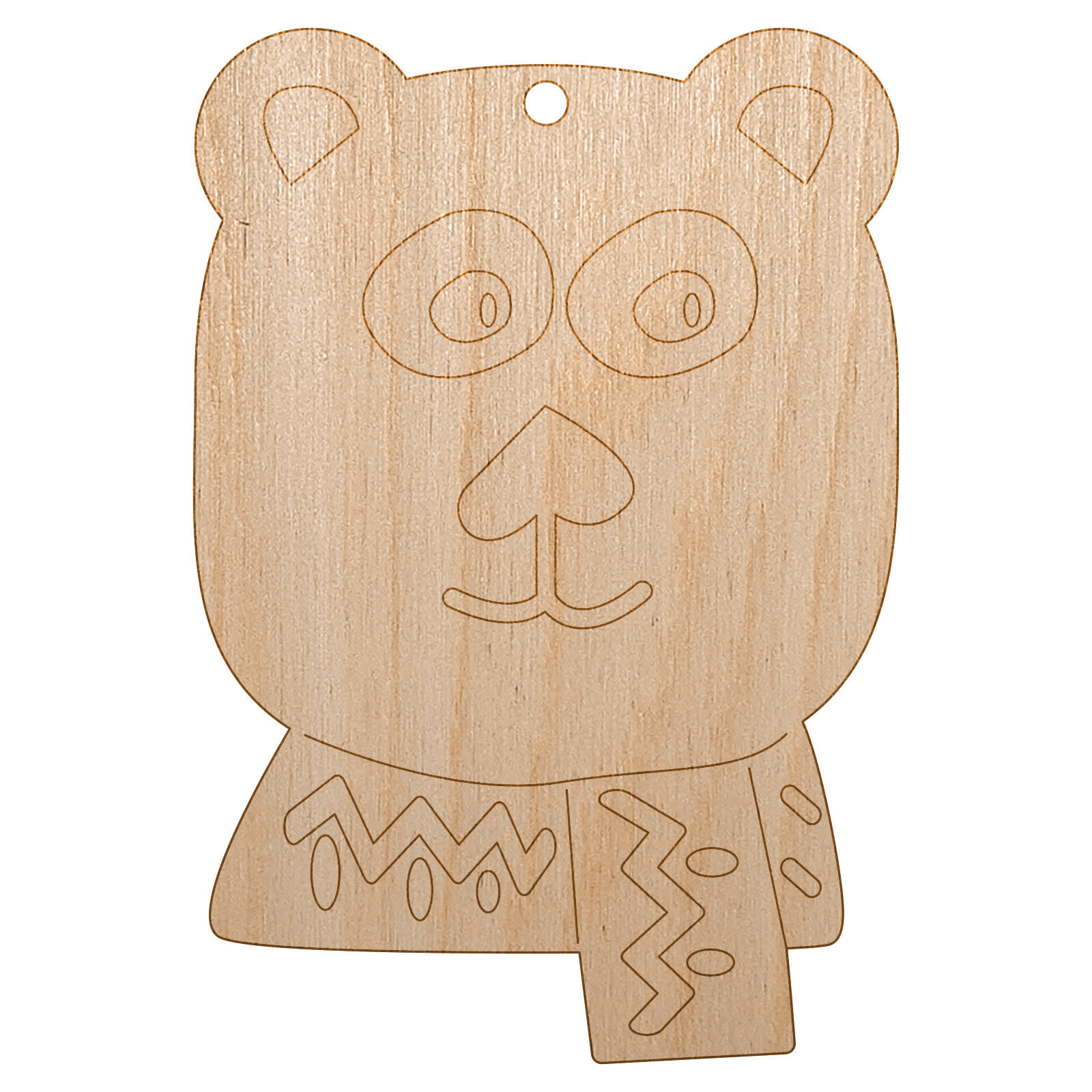 Cozy Polar Bear Unfinished Craft Wood Holiday Christmas Tree DIY Ornament