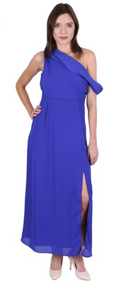 cobalt blue off the shoulder dress