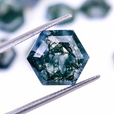 Natural Moss Agate Faceted Cut Hexagon 9X9 mm Worry Gemstone Unique Gift 50 PCs