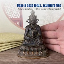 Déco Bouddha bronze vintage, alliage, Jambhala jaune tibétain, bureau,