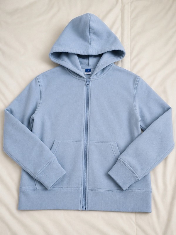 Girls Old Navy Zip Up Hoodie Jacket Size 8 Baby Blue Hooded Pocket