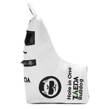Frenchie Bulldog Bull Dog Golf Blade Putter Head Cover Club Headcover (White)