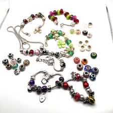 EUROPEAN CHARMS bundle Costume Jewellery Beads & Bracelets job lot see photos