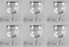 Chimay Silver Tone Rim Trappist Chalice Hainaut Belgium Beer Glass 50cl 6-Pack