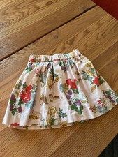 Mini Boden Girls 3-4Y Pink Valentines Bunny Twirly Skirt Pull-On Printed Cotton