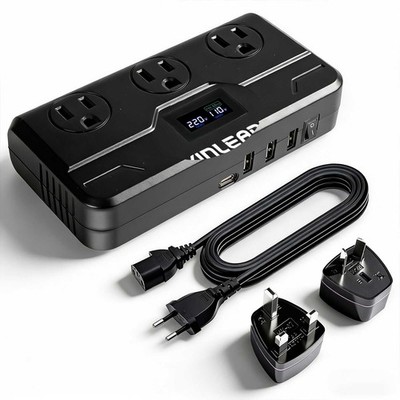 220V to 110V Voltage Converter US to Europe Travel Adapter for Hair Straighte...