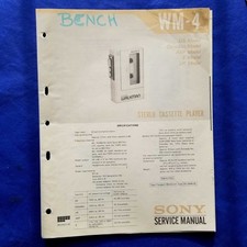 SONY WM-4 Service Manual Original Paper OEM Repair Guide - USA