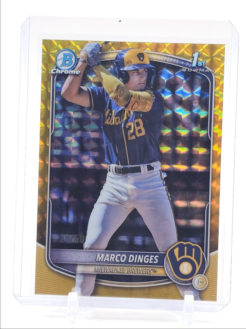MARCO DINGES 2025 BOWMAN CHROME 1ST GOLD GEOMETRIC REFRACTOR /50 Q2319