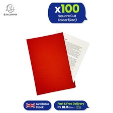 Exacompta Guildhall Square Cut Folders, Manilla Red A4 Foolscap, Pack of 100