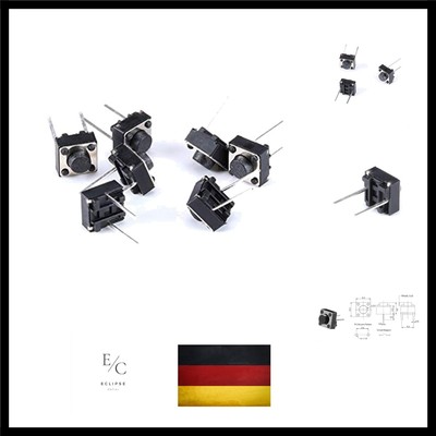 100PACK Tact Button Schalter 2 Pin DIP 6x6x5mm PCB Momentary Tactile Tact Pus...
