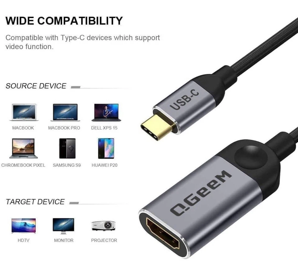 USB C to HDMI Adapter 4K Cable, USB Type-C to HDMI Adapter [Thunderbolt 3/4 - Image 2 of 4