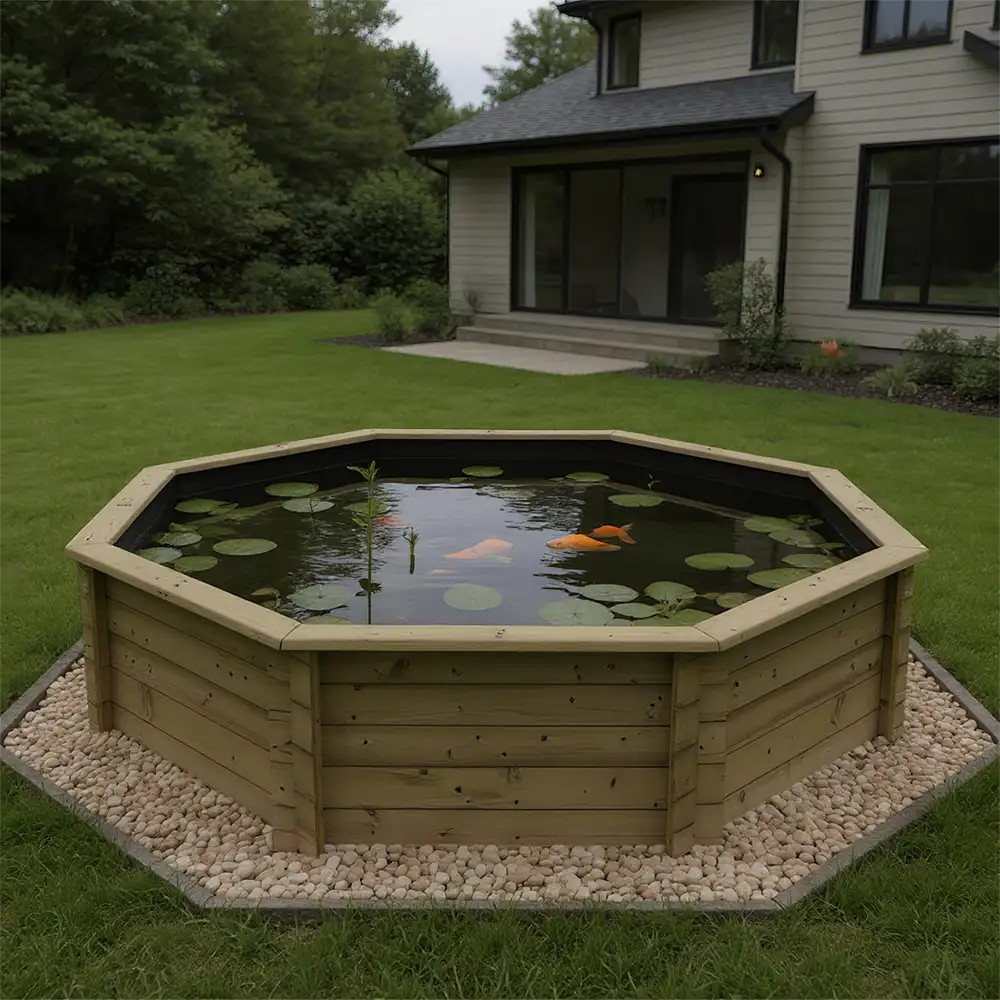 Wooden Pond – 10ft Octagonal – 697mm Height – 27mm Thick Wall