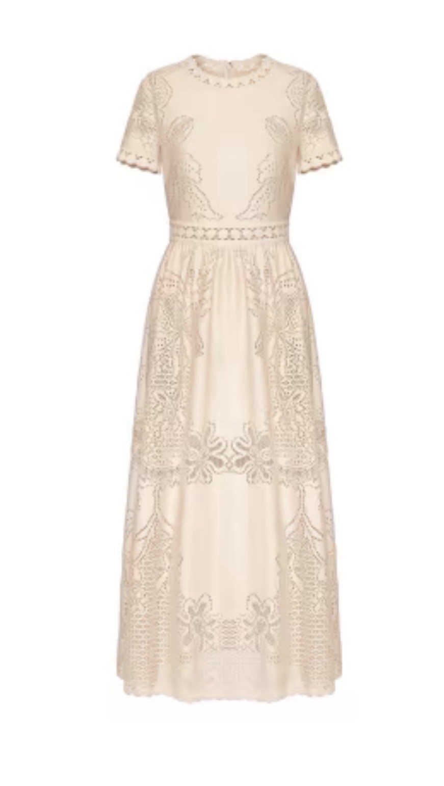 Valentino  Couture Beige Gepure Lace Size 48/12 Brand New with Tags RET $6000